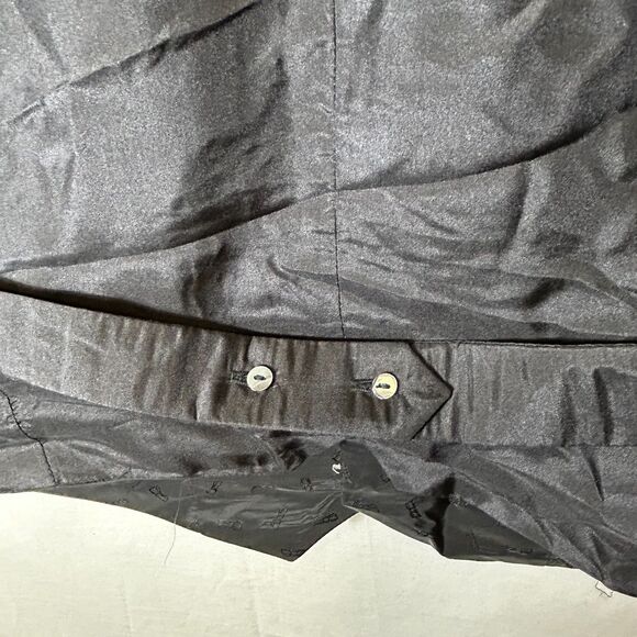 Carrot & Gibbs Men's Silver Gray 100% Silk Paisley Hand-Crafted Suit Vest Sz 42 - Picture 9 of 14